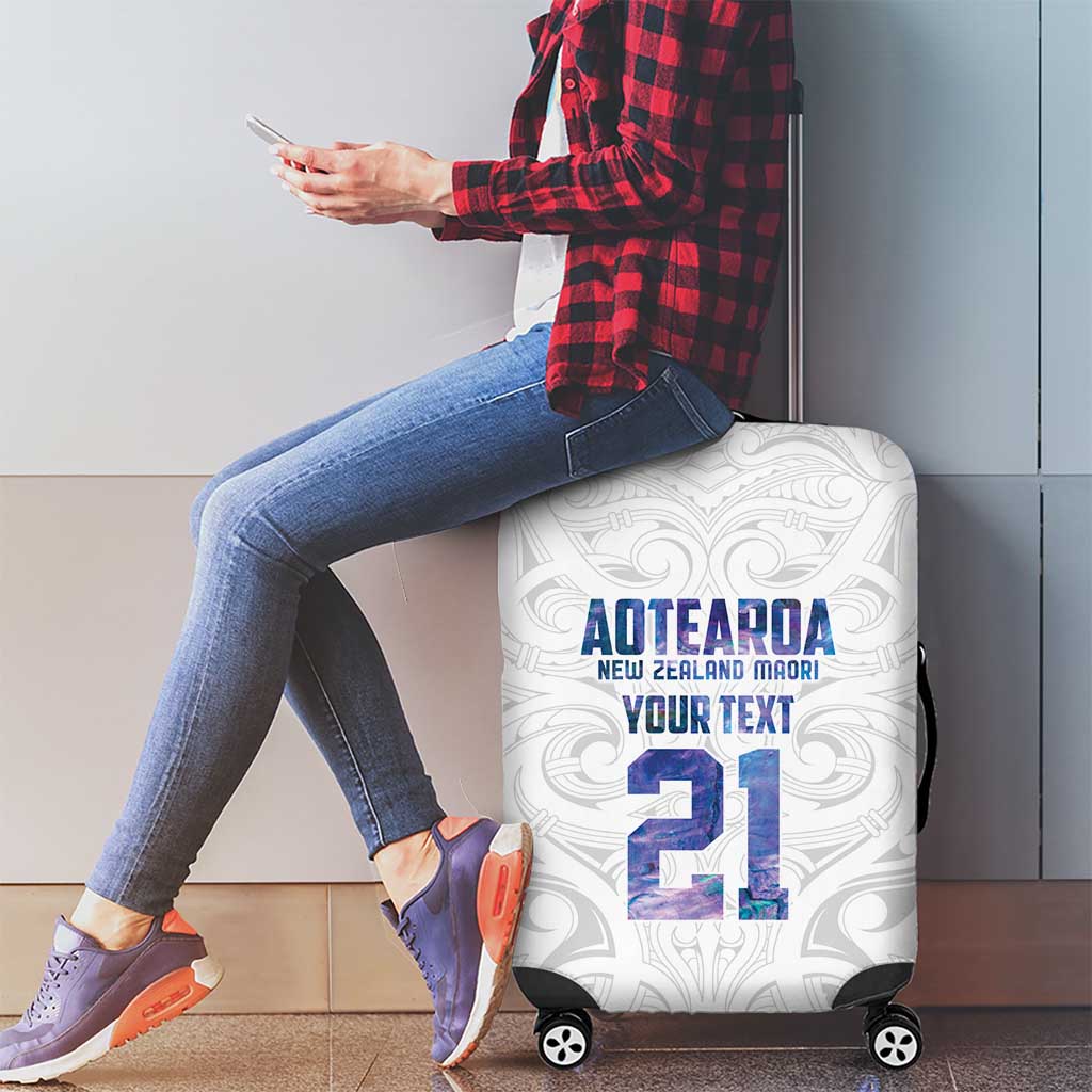 Custom New Zealand Aotearoa Luggage Cover Purple Maori Paua Shell Indigenous - Aussie Hoodie