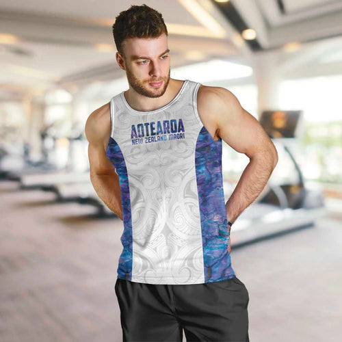 Custom New Zealand Aotearoa Men Tank Top Purple Maori Paua Shell Indigenous - Aussie Hoodie