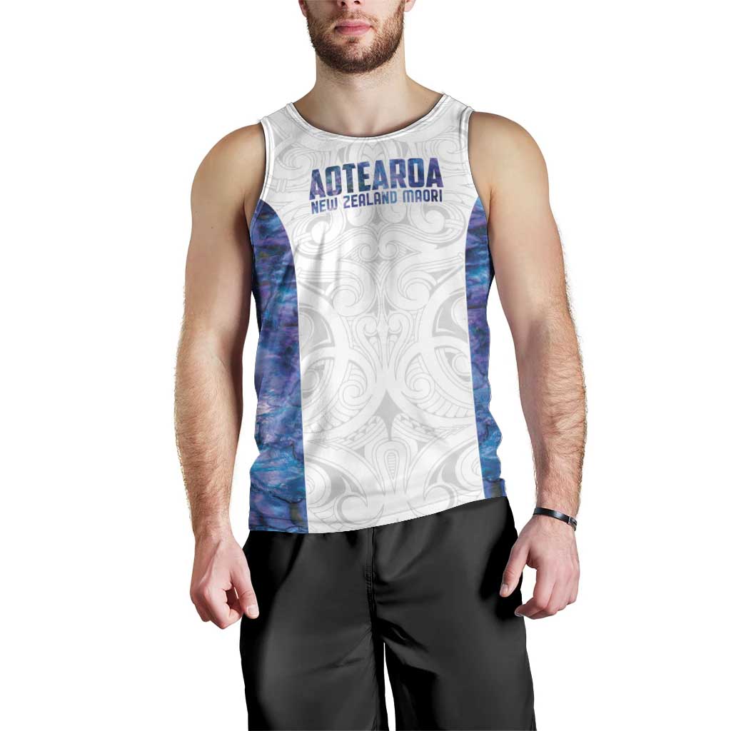 Custom New Zealand Aotearoa Men Tank Top Purple Maori Paua Shell Indigenous - Aussie Hoodie