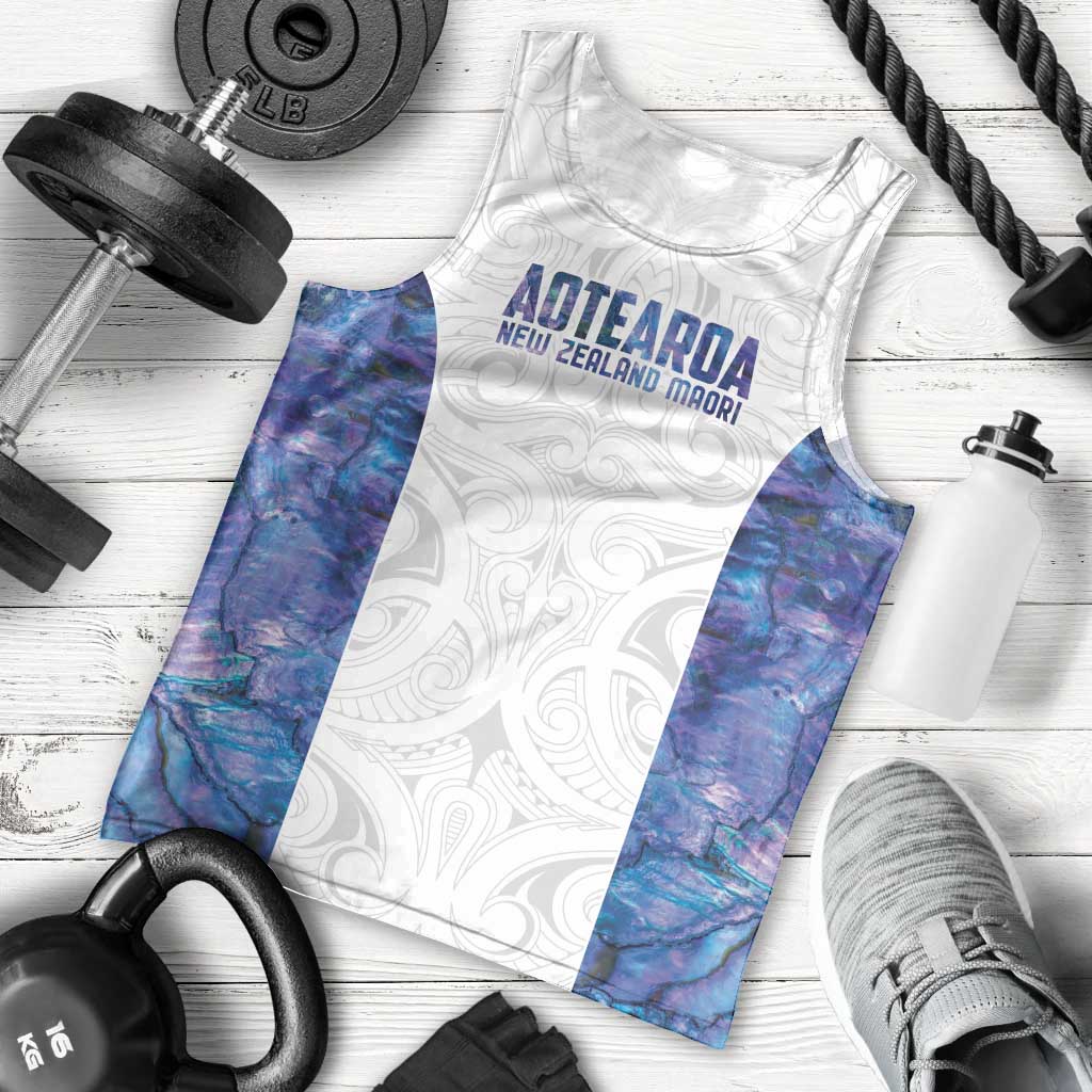 Custom New Zealand Aotearoa Men Tank Top Purple Maori Paua Shell Indigenous - Aussie Hoodie