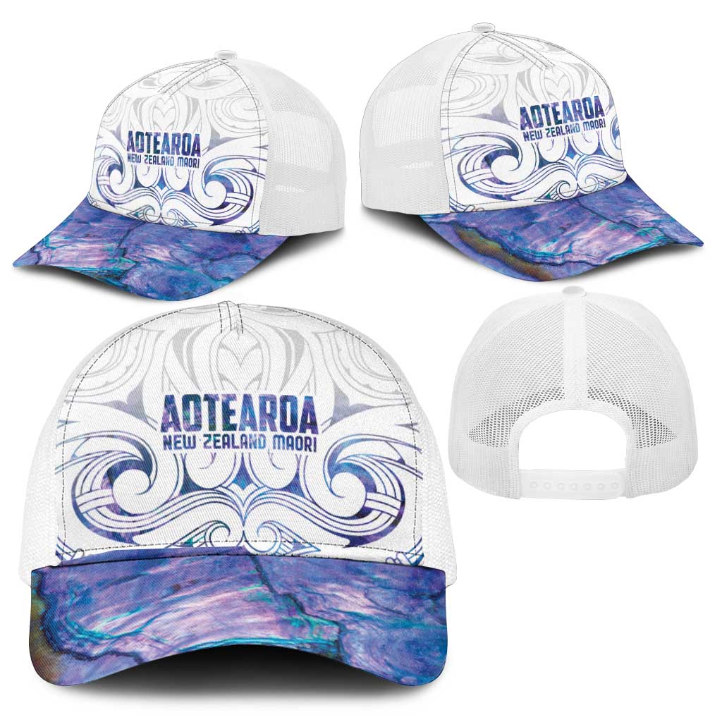 New Zealand Aotearoa Mesh Trucker Cap Purple Maori Papua Shell Indigenous - Aussie Hoodie