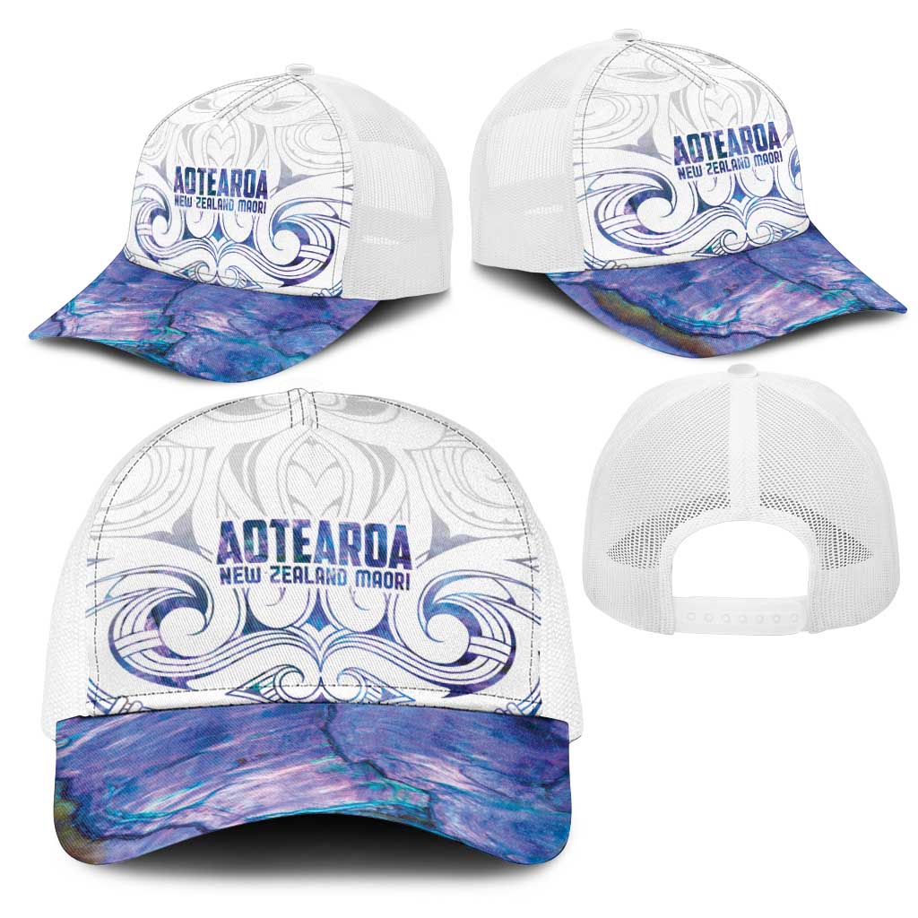 New Zealand Aotearoa Mesh Trucker Cap Purple Maori Papua Shell Indigenous - Aussie Hoodie
