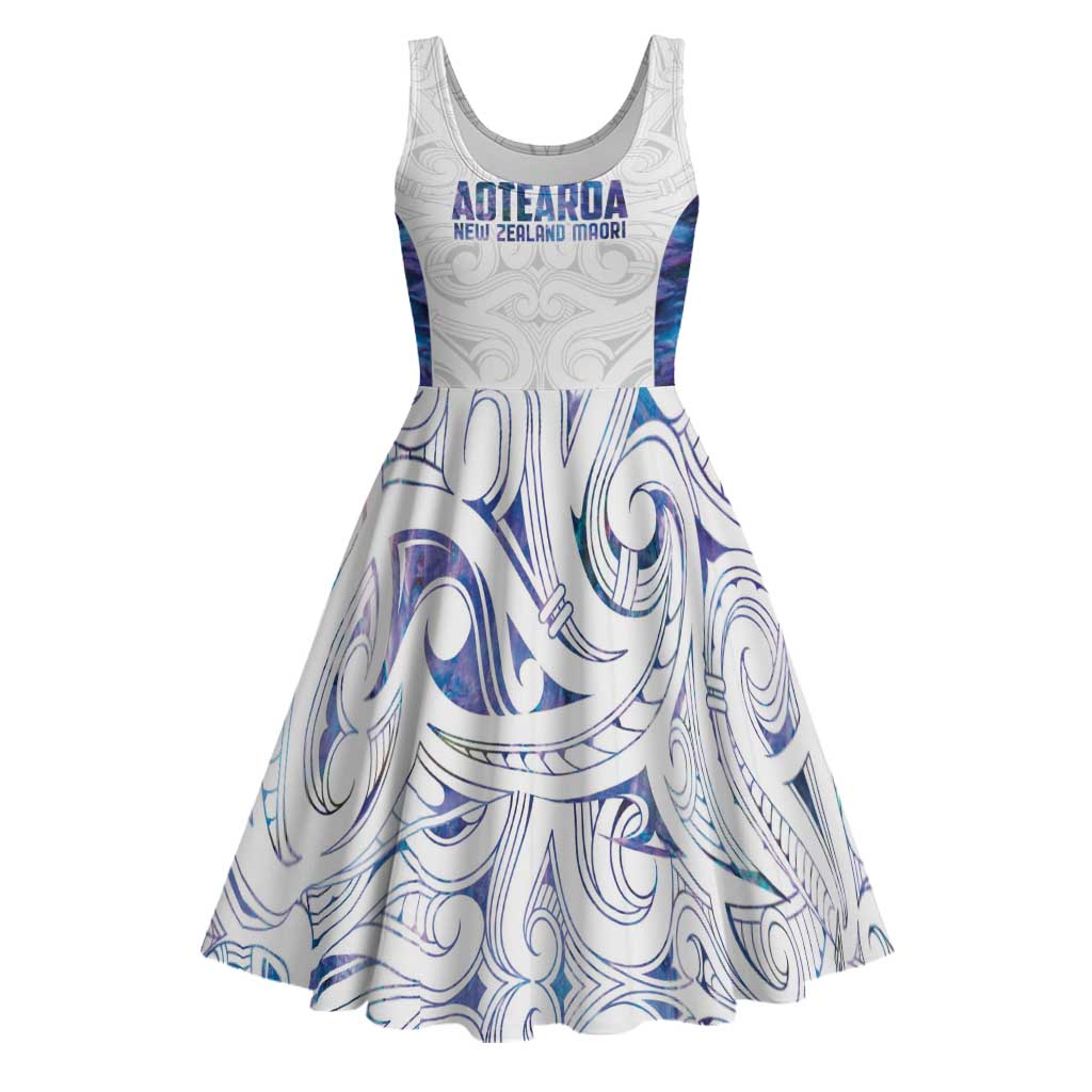 Custom New Zealand Aotearoa Midi Dress Purple Maori Paua Shell Indigenous - Aussie Hoodie
