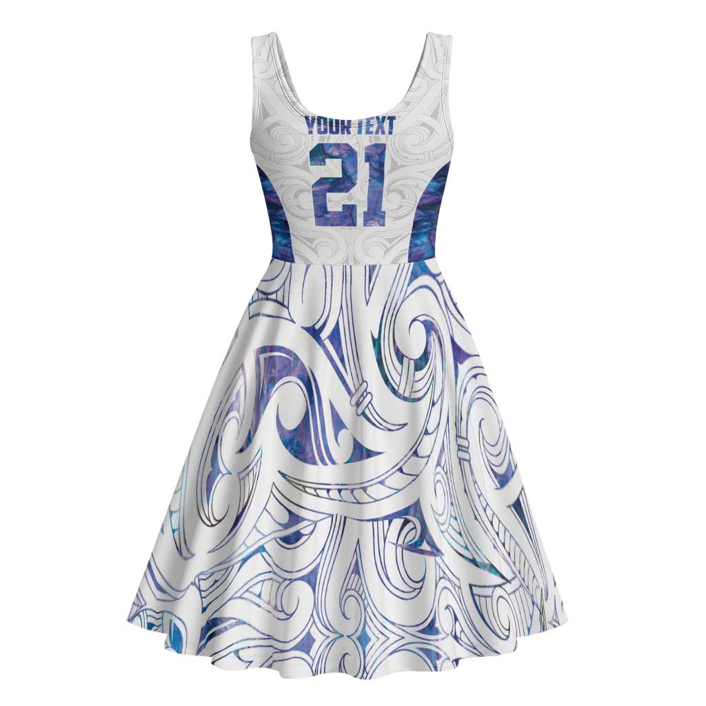 Custom New Zealand Aotearoa Midi Dress Purple Maori Paua Shell Indigenous - Aussie Hoodie