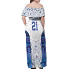 Custom New Zealand Aotearoa Off Shoulder Maxi Dress Purple Maori Paua Shell Indigenous - Aussie Hoodie