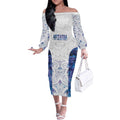 Custom New Zealand Aotearoa Off The Shoulder Long Sleeve Dress Purple Maori Paua Shell Indigenous - Aussie Hoodie