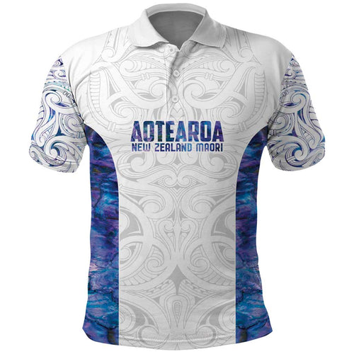 Custom New Zealand Aotearoa Polo Shirt Purple Maori Paua Shell Indigenous - Aussie Hoodie