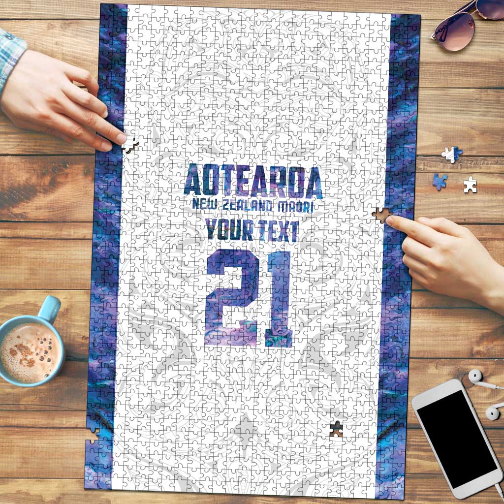 Custom New Zealand Aotearoa Puzzle Purple Maori Paua Shell Indigenous - Aussie Hoodie