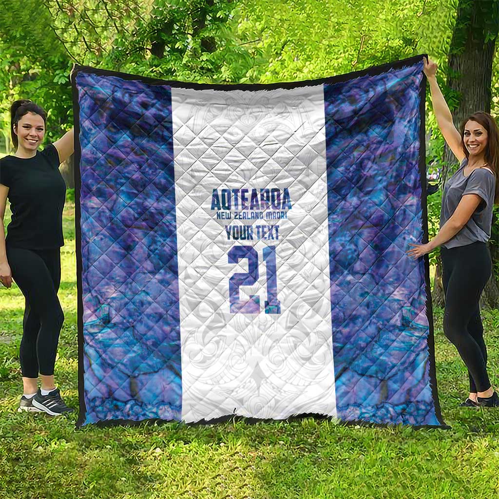 Custom New Zealand Aotearoa Quilt Purple Maori Paua Shell Indigenous - Aussie Hoodie