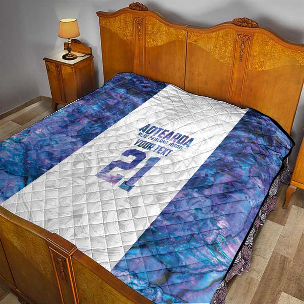 Custom New Zealand Aotearoa Quilt Purple Maori Paua Shell Indigenous - Aussie Hoodie