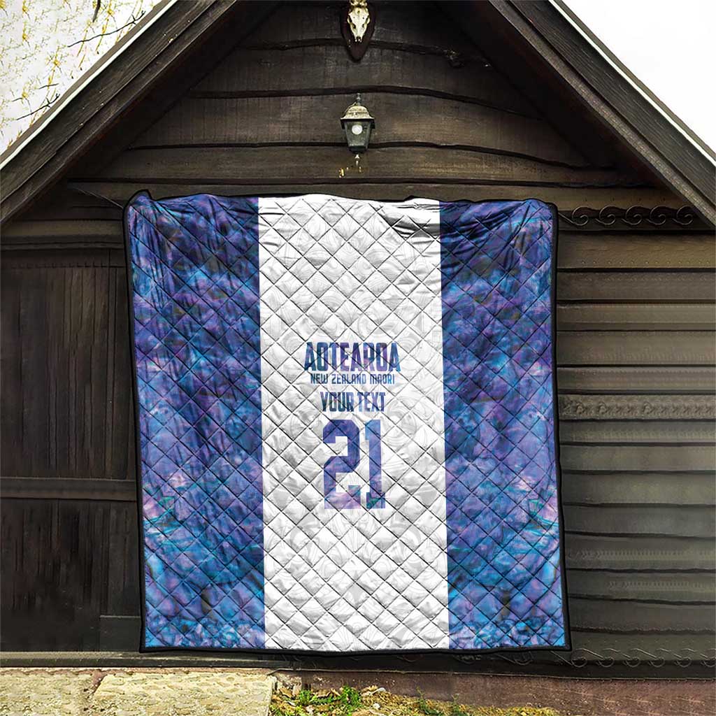 Custom New Zealand Aotearoa Quilt Purple Maori Paua Shell Indigenous - Aussie Hoodie
