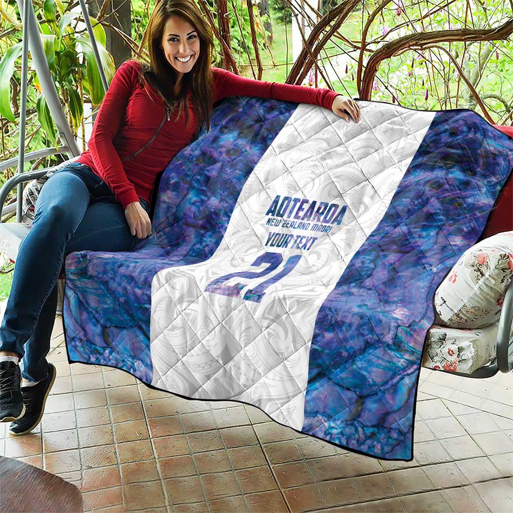 Custom New Zealand Aotearoa Quilt Purple Maori Paua Shell Indigenous - Aussie Hoodie