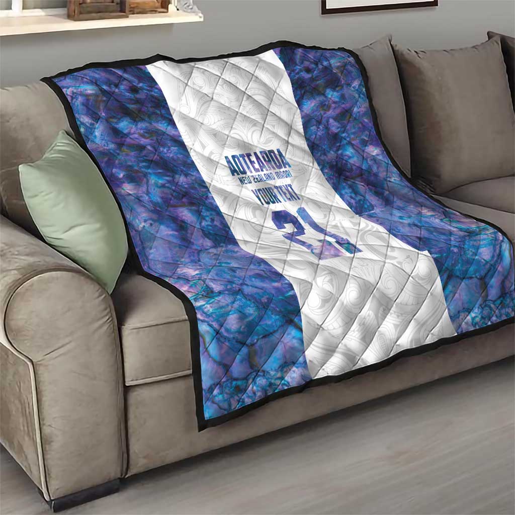 Custom New Zealand Aotearoa Quilt Purple Maori Paua Shell Indigenous - Aussie Hoodie