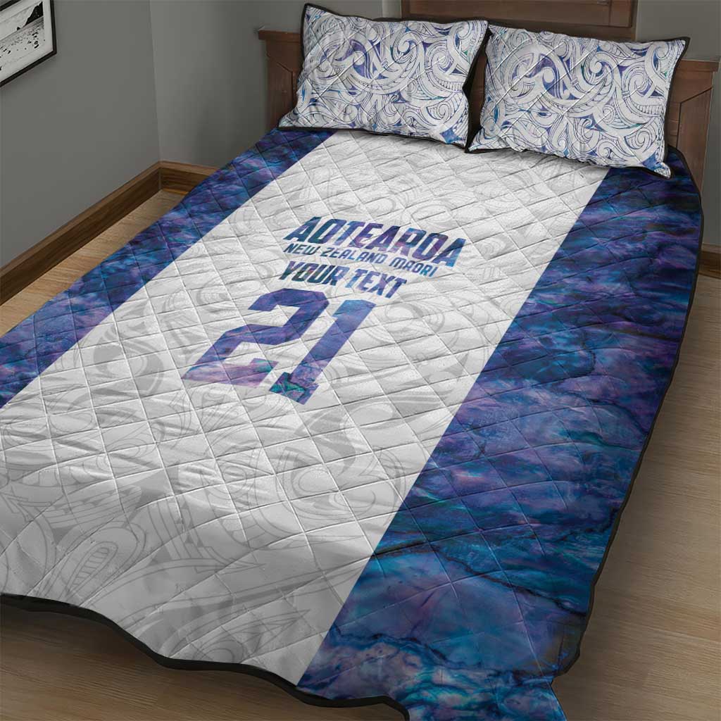 Custom New Zealand Aotearoa Quilt Bed Set Purple Maori Paua Shell Indigenous - Aussie Hoodie