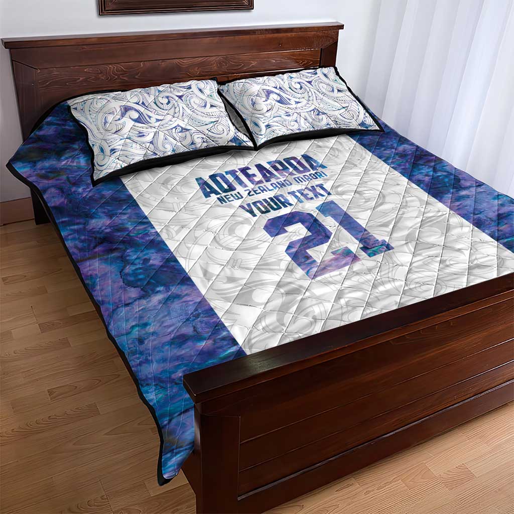 Custom New Zealand Aotearoa Quilt Bed Set Purple Maori Paua Shell Indigenous - Aussie Hoodie