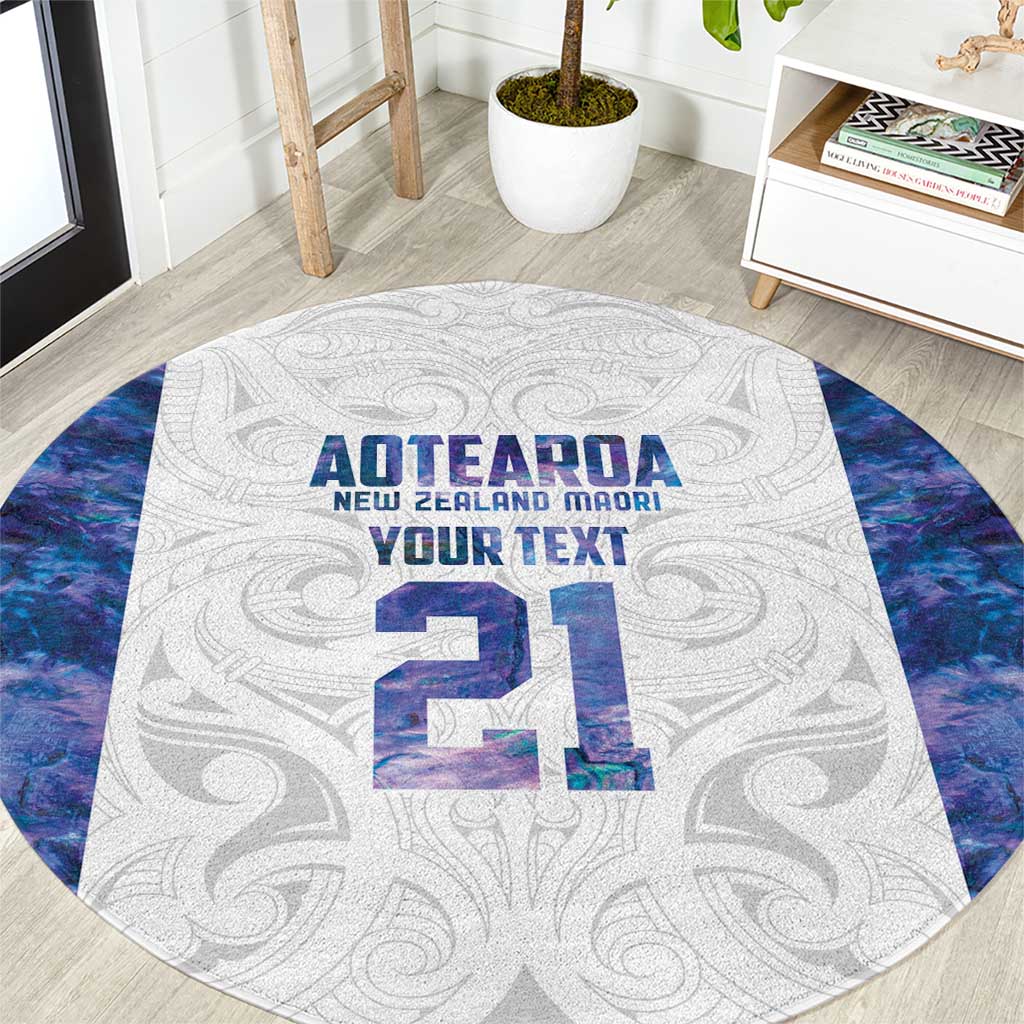 Custom New Zealand Aotearoa Round Carpet Purple Maori Paua Shell Indigenous - Aussie Hoodie