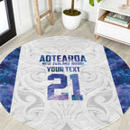Custom New Zealand Aotearoa Round Carpet Purple Maori Paua Shell Indigenous - Aussie Hoodie