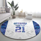Custom New Zealand Aotearoa Round Carpet Purple Maori Paua Shell Indigenous - Aussie Hoodie