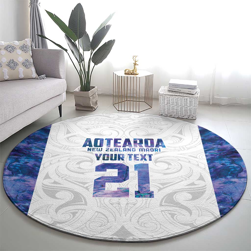Custom New Zealand Aotearoa Round Carpet Purple Maori Paua Shell Indigenous - Aussie Hoodie