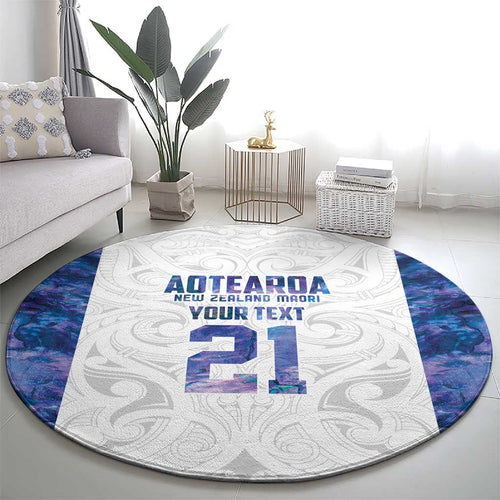 Custom New Zealand Aotearoa Round Carpet Purple Maori Paua Shell Indigenous - Aussie Hoodie
