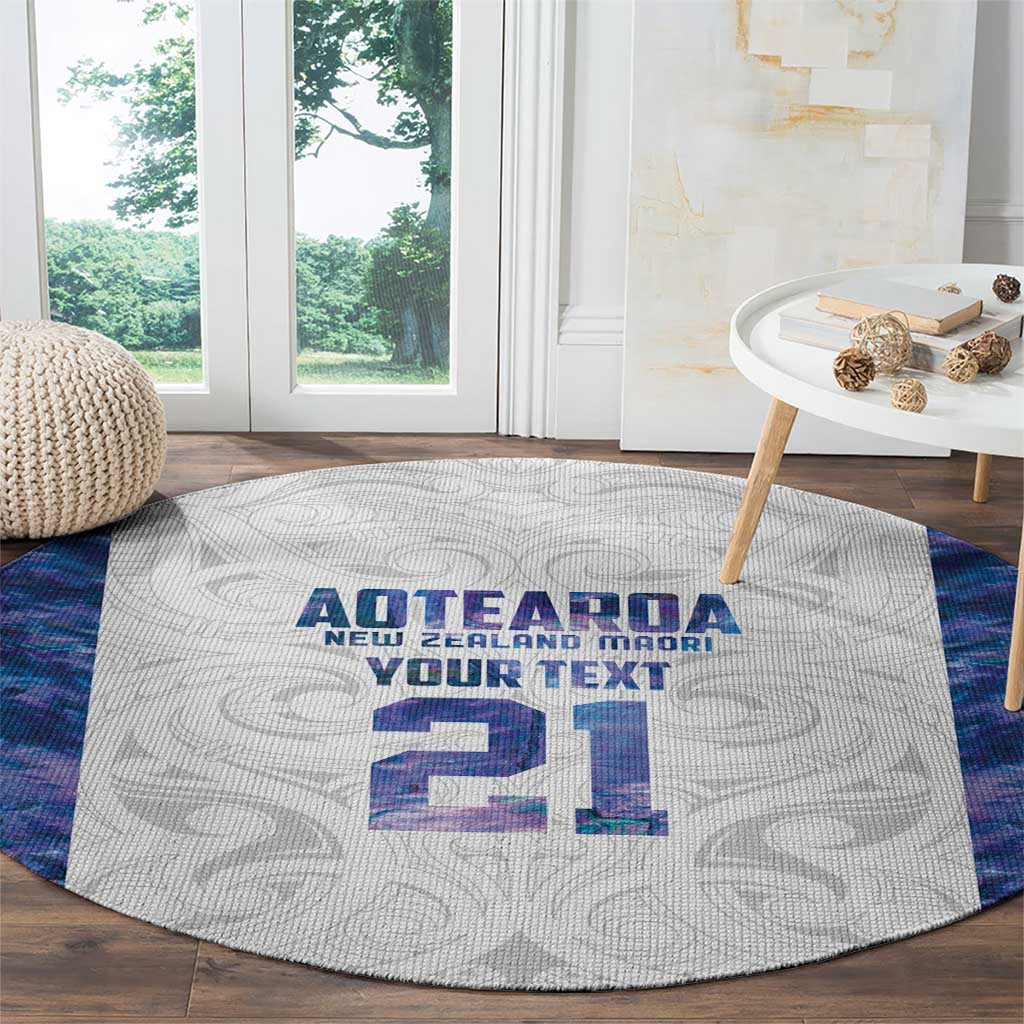 Custom New Zealand Aotearoa Round Carpet Purple Maori Paua Shell Indigenous - Aussie Hoodie