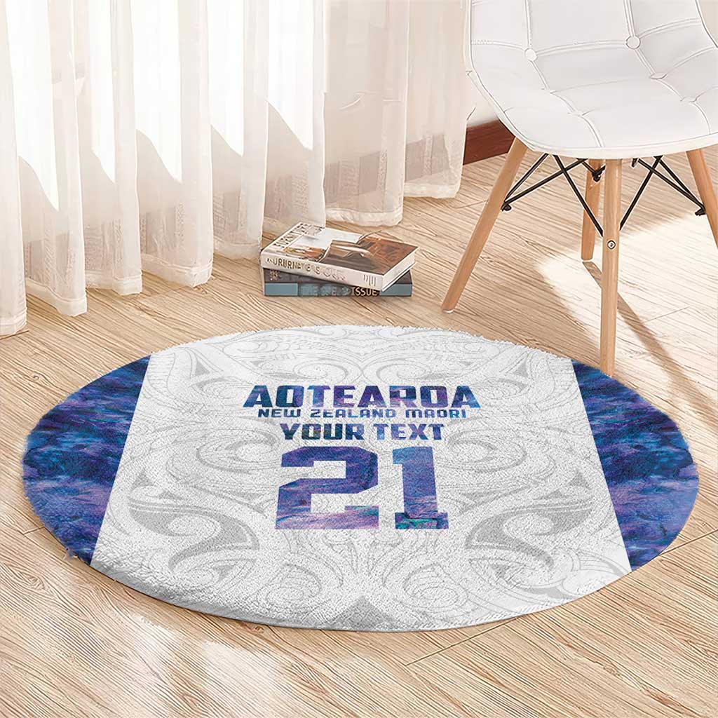 Custom New Zealand Aotearoa Round Carpet Purple Maori Paua Shell Indigenous - Aussie Hoodie