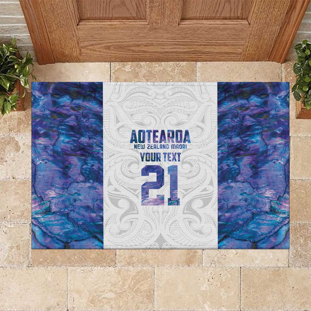 Custom New Zealand Aotearoa Rubber Doormat Purple Maori Paua Shell Indigenous - Aussie Hoodie