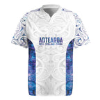 Custom New Zealand Aotearoa Rugby Jersey Purple Maori Paua Shell Indigenous - Aussie Hoodie
