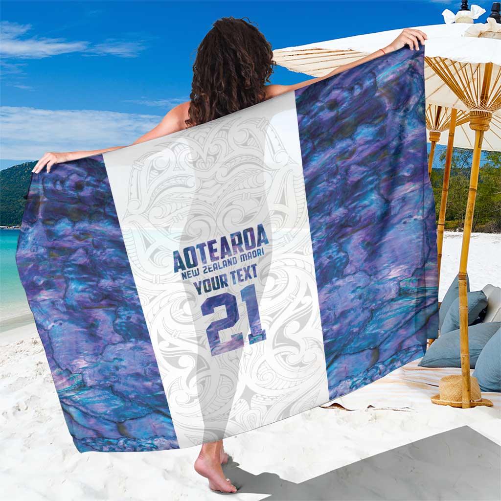 Custom New Zealand Aotearoa Sarong Purple Maori Paua Shell Indigenous - Aussie Hoodie