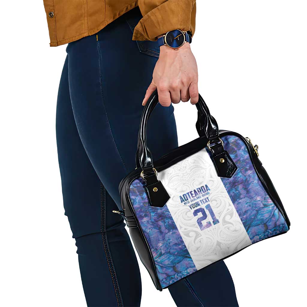 Custom New Zealand Aotearoa Shoulder Handbag Purple Maori Paua Shell Indigenous - Aussie Hoodie