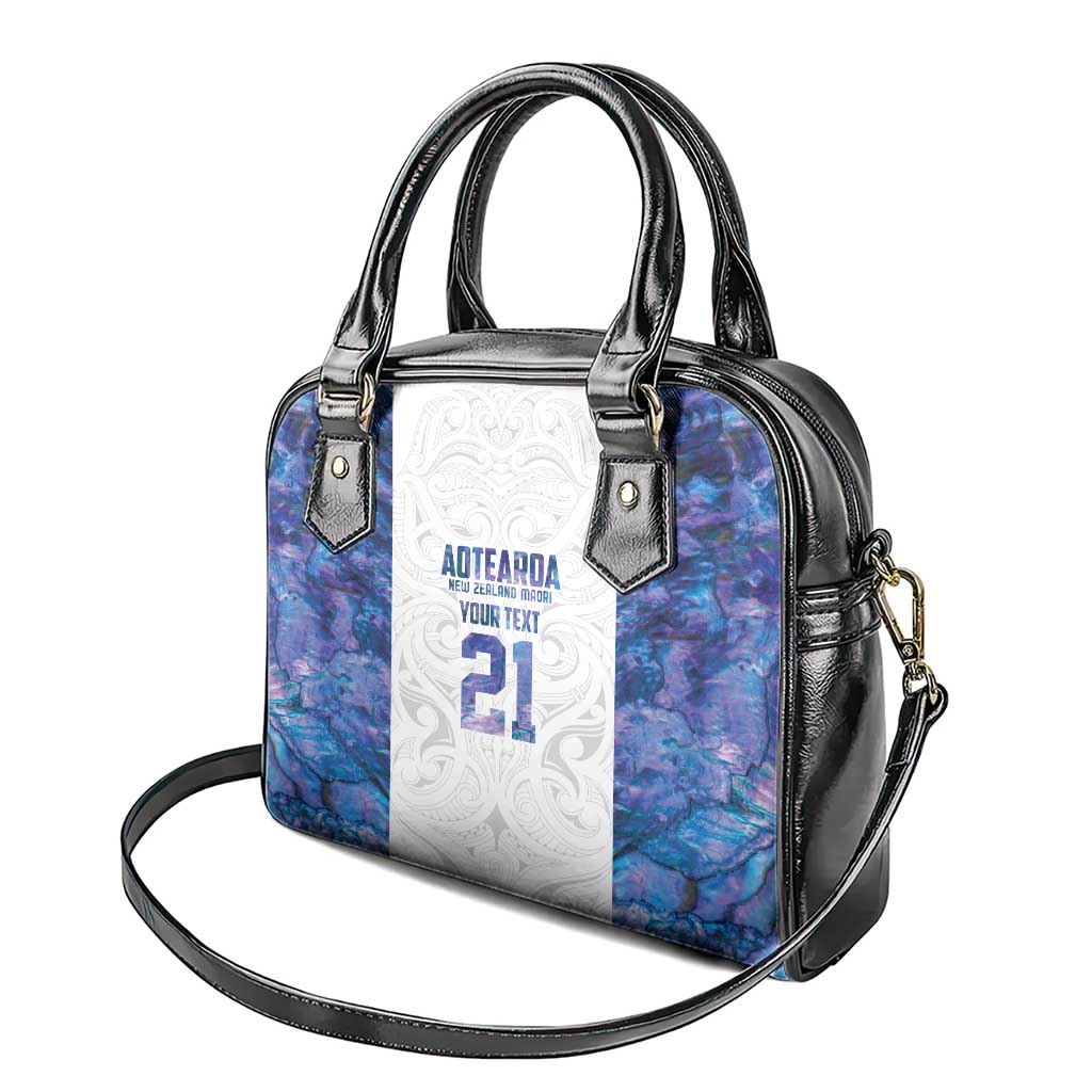Custom New Zealand Aotearoa Shoulder Handbag Purple Maori Paua Shell Indigenous - Aussie Hoodie