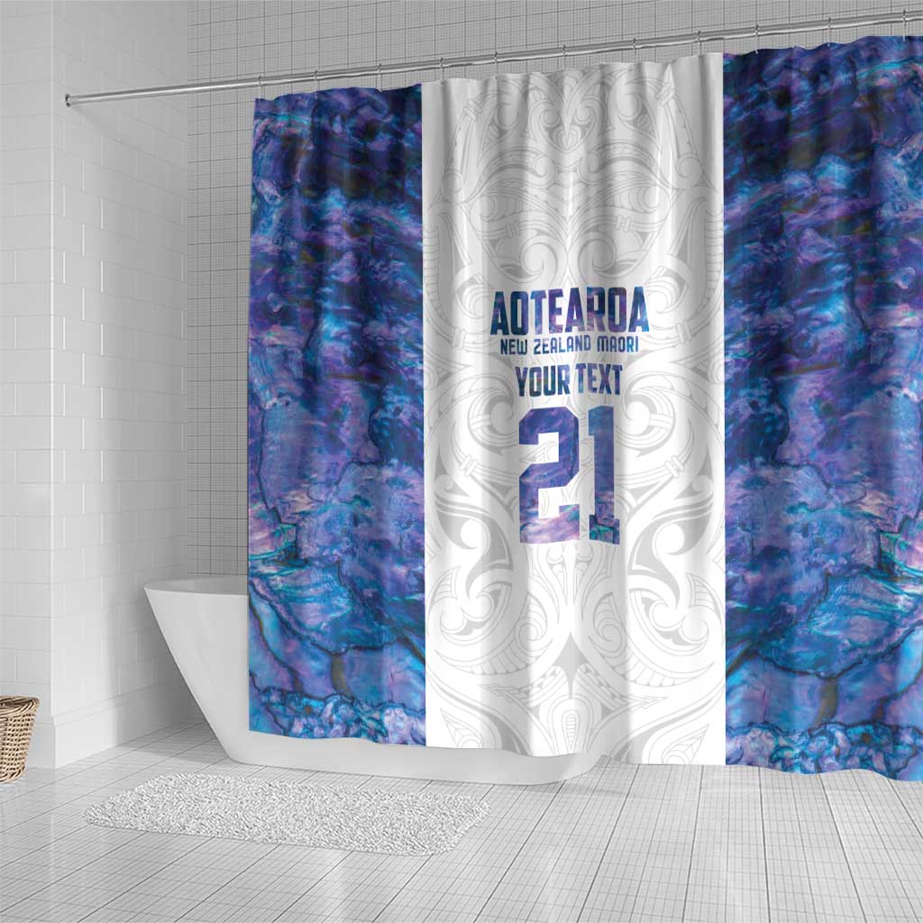 Custom New Zealand Aotearoa Shower Curtain Purple Maori Paua Shell Indigenous - Aussie Hoodie