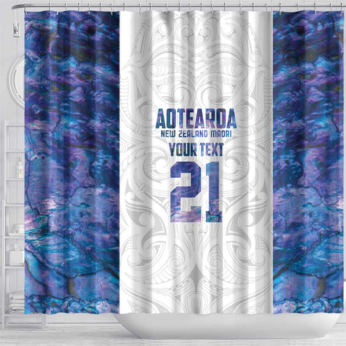 Custom New Zealand Aotearoa Shower Curtain Purple Maori Paua Shell Indigenous - Aussie Hoodie