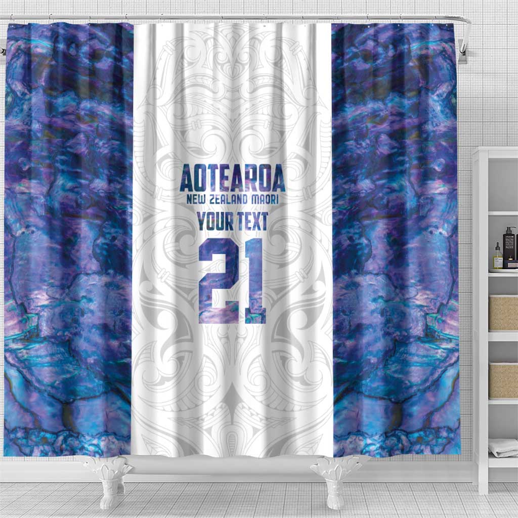 Custom New Zealand Aotearoa Shower Curtain Purple Maori Paua Shell Indigenous - Aussie Hoodie