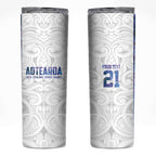 Custom New Zealand Aotearoa Skinny Tumbler Purple Maori Paua Shell Indigenous - Aussie Hoodie