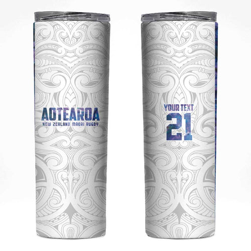 Custom New Zealand Aotearoa Skinny Tumbler Purple Maori Paua Shell Indigenous - Aussie Hoodie