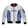 Custom New Zealand Aotearoa Sleeve Zip Bomber Jacket Purple Maori Paua Shell Indigenous - Aussie Hoodie