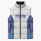 Custom New Zealand Aotearoa Sleeveless Puffer Jacket Purple Maori Paua Shell Indigenous - Aussie Hoodie