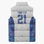 Custom New Zealand Aotearoa Sleeveless Puffer Jacket Purple Maori Paua Shell Indigenous - Aussie Hoodie