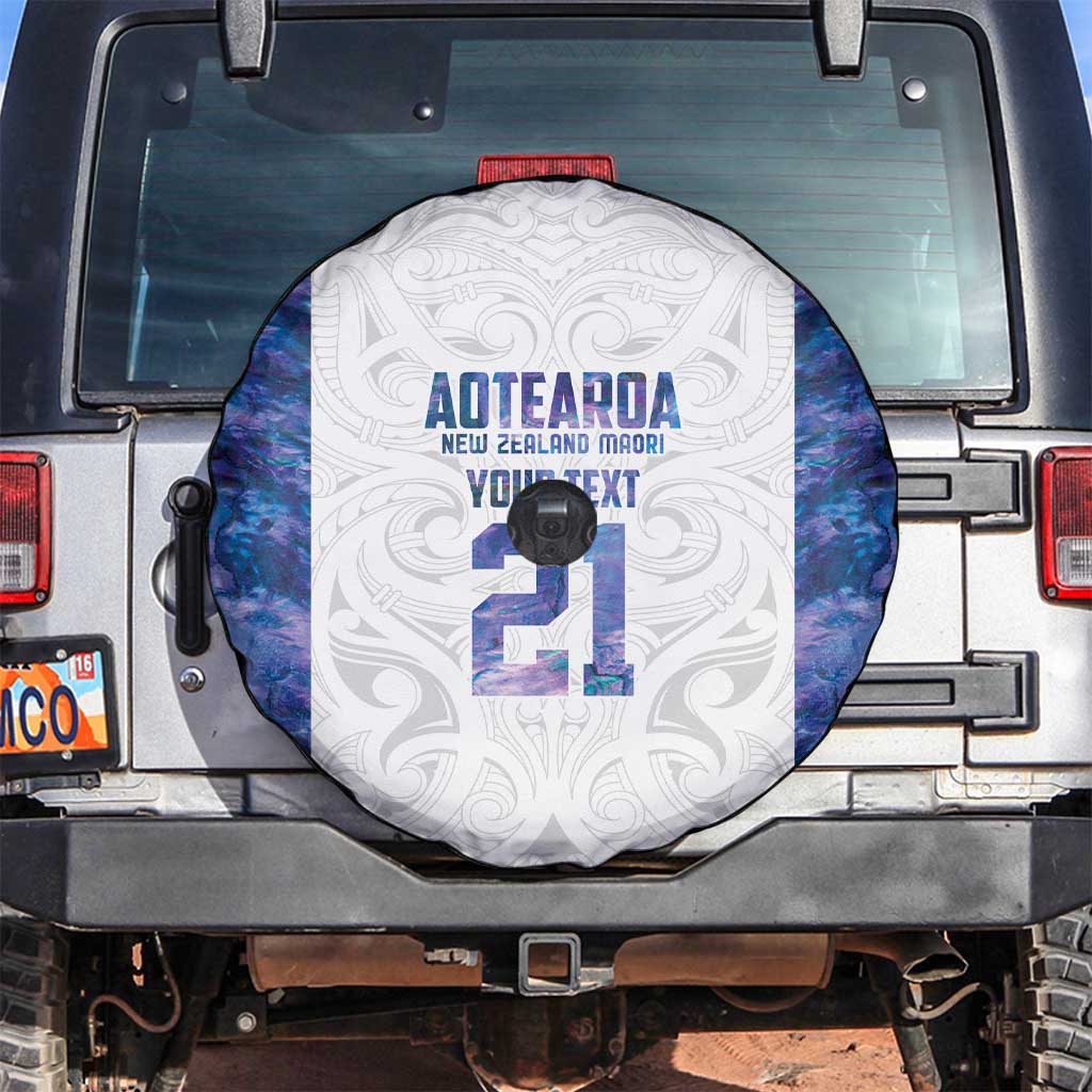 Custom New Zealand Aotearoa Spare Tire Cover Purple Maori Paua Shell Indigenous - Aussie Hoodie