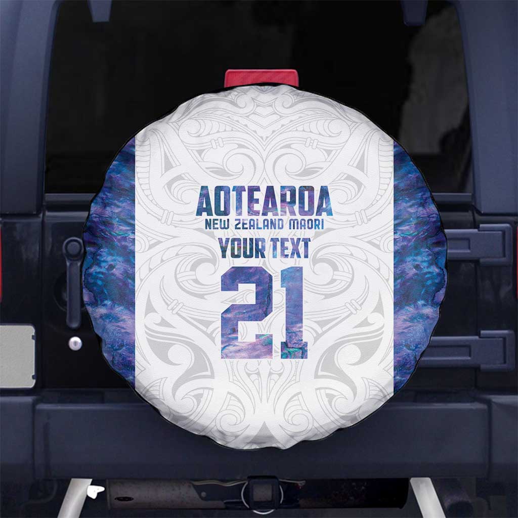 Custom New Zealand Aotearoa Spare Tire Cover Purple Maori Paua Shell Indigenous - Aussie Hoodie