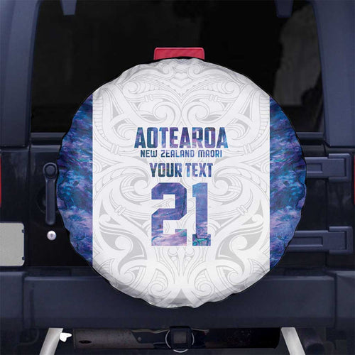 Custom New Zealand Aotearoa Spare Tire Cover Purple Maori Paua Shell Indigenous - Aussie Hoodie