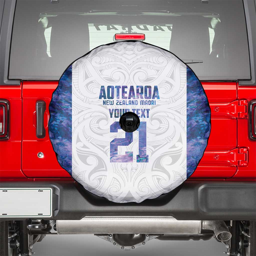 Custom New Zealand Aotearoa Spare Tire Cover Purple Maori Paua Shell Indigenous - Aussie Hoodie
