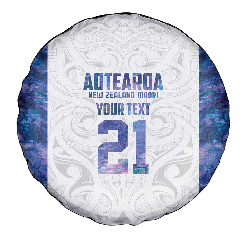 Custom New Zealand Aotearoa Spare Tire Cover Purple Maori Paua Shell Indigenous - Aussie Hoodie