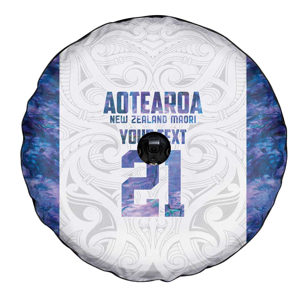 Custom New Zealand Aotearoa Spare Tire Cover Purple Maori Paua Shell Indigenous - Aussie Hoodie