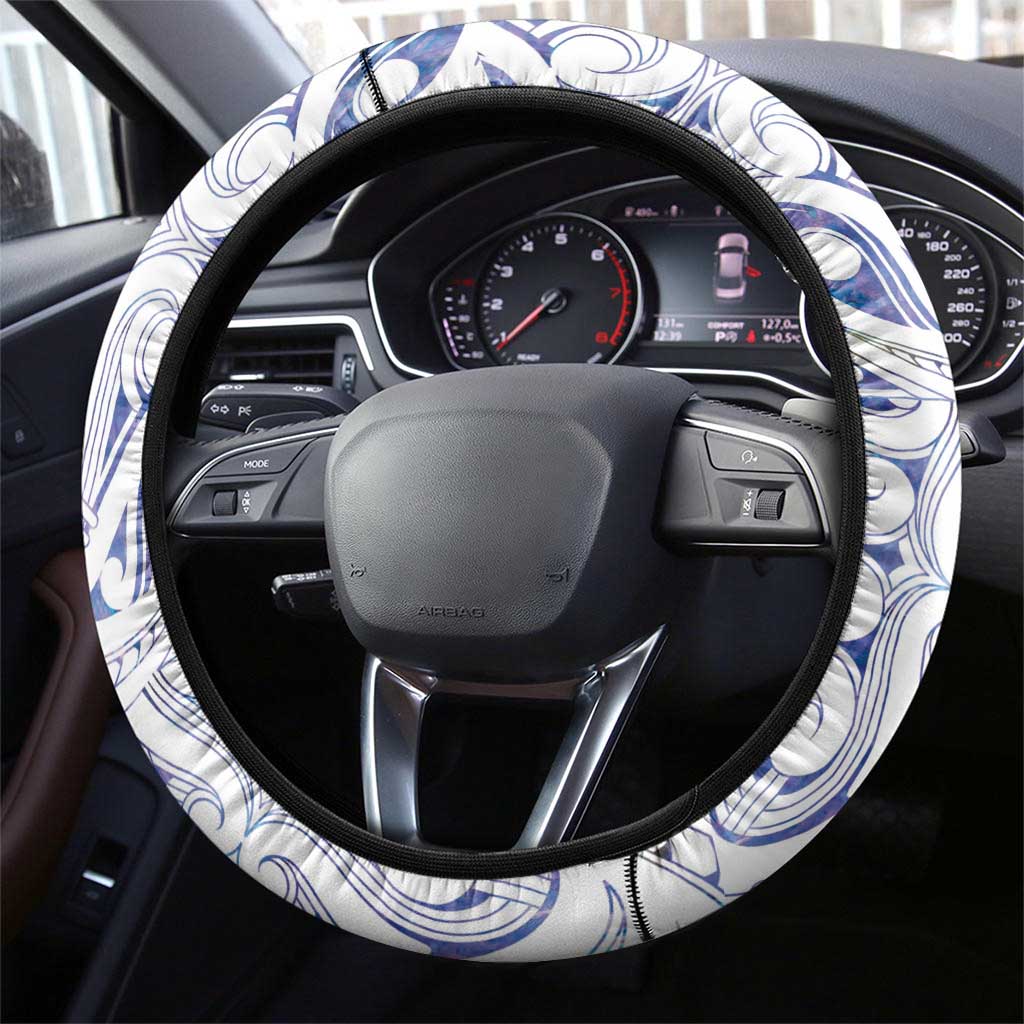 New Zealand Aotearoa Steering Wheel Cover Purple Maori Paua Shell Indigenous - Aussie Hoodie