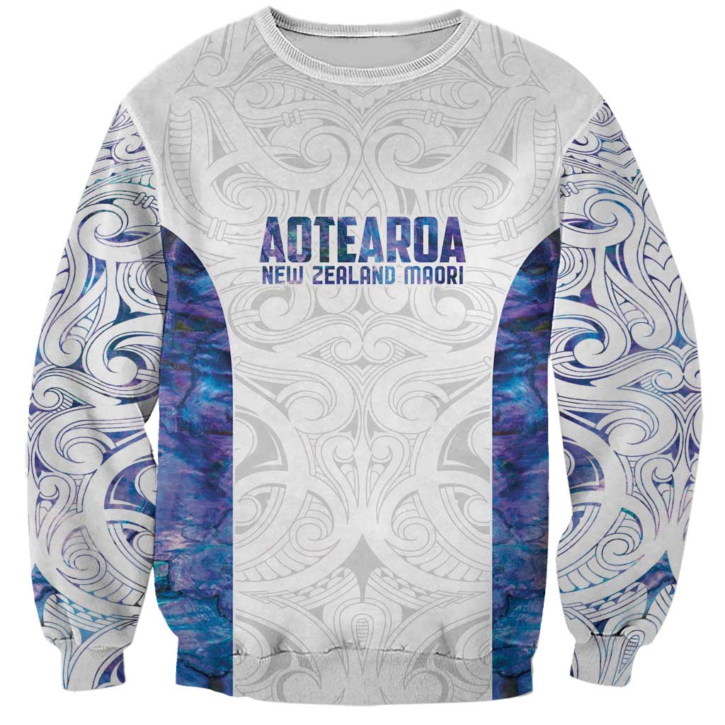 Custom New Zealand Aotearoa Sweatshirt Purple Maori Paua Shell Indigenous - Aussie Hoodie