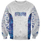 Custom New Zealand Aotearoa Sweatshirt Purple Maori Paua Shell Indigenous - Aussie Hoodie