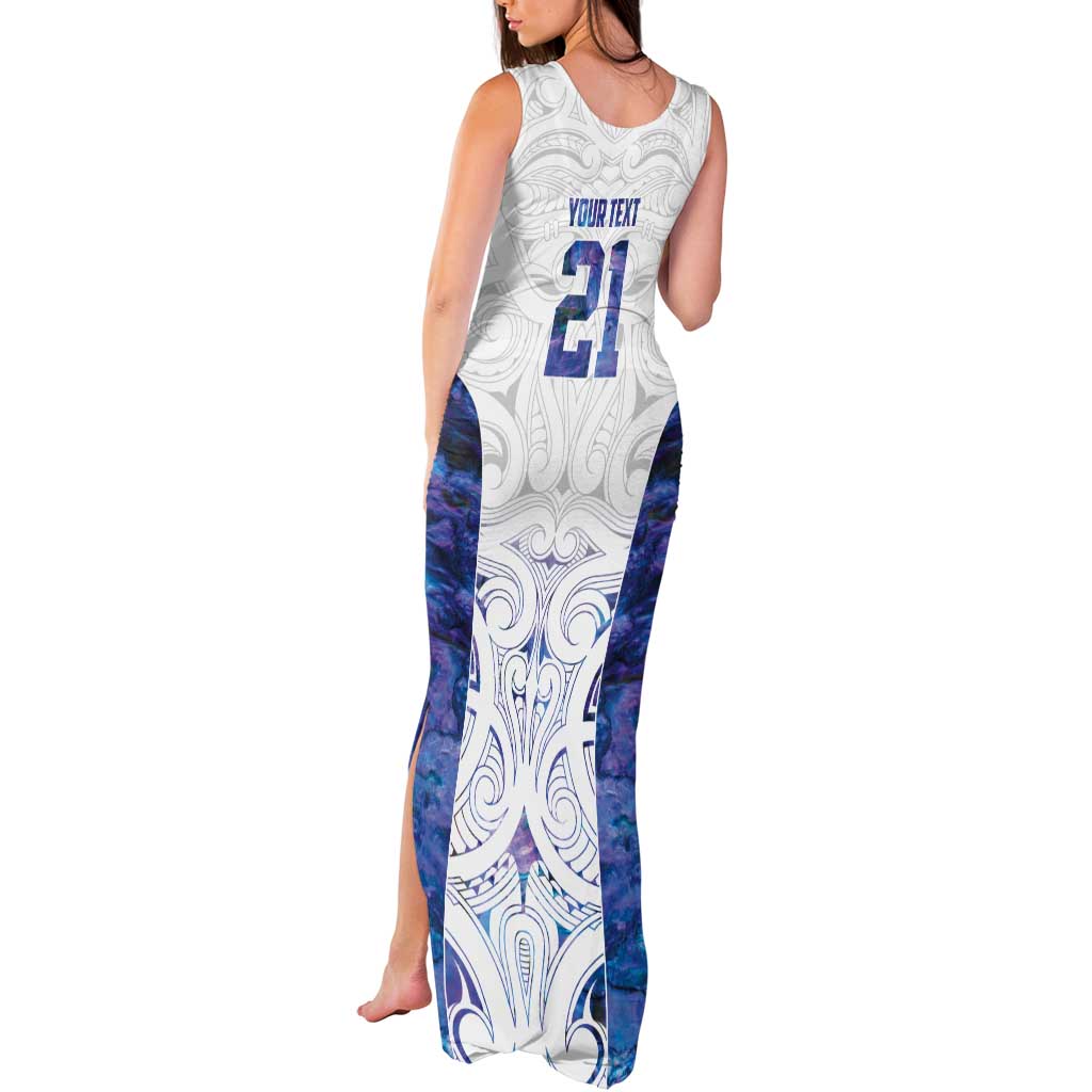 Custom New Zealand Aotearoa Tank Maxi Dress Purple Maori Paua Shell Indigenous - Aussie Hoodie