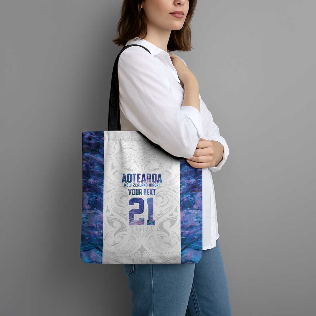 Custom New Zealand Aotearoa Tote Bag Purple Maori Paua Shell Indigenous - Aussie Hoodie